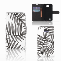 LG K4 Hoesje Leaves Grey