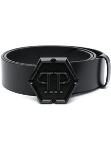 Philipp Plein ceinture Hexagon en cuir - Noir