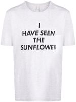 Sunflower t-shirt en coton biologique à slogan imprimé - Gris - thumbnail