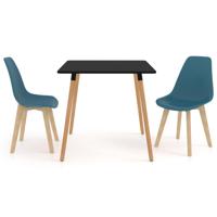 vidaXL 3-delige Eethoek turquoise
