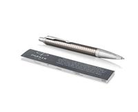 Parker 1975567 IM Premium balpen, medium punt en navulling met blauwe inkt, blisterverpakking, premium dark espresso chrome trim