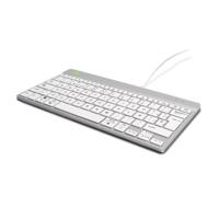 R-Go Compact Break Toetsenbord, Met pauze indicator, Ergonomiche mini USB keyboard, QWERTY (ES), Bedraad, Wit