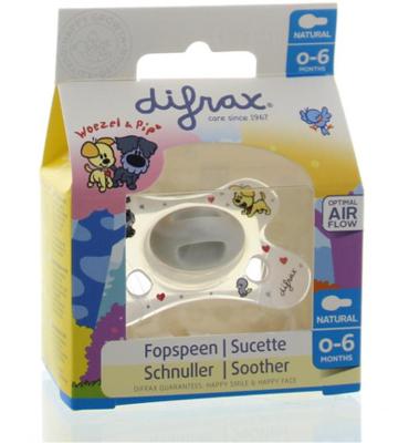 Difrax Difrax Fopspeen Natural 0-6 Maanden Woezel En Pip (1st)