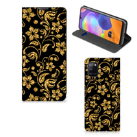 Samsung Galaxy A31 Smart Cover Gouden Bloemen