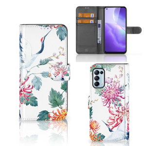 OPPO Find X3 Lite Telefoonhoesje met Pasjes Bird Flowers