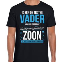 Trotse vader / zoon cadeau t-shirt zwart voor heren