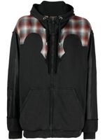 Maison Margiela x Pendleton hoodie zippé à empiècements - Noir