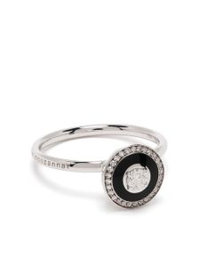 Selim Mouzannar bague Mina en or blanc 18ct sertie de diamants et d'émail - Argent