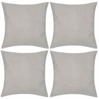 vidaXL Kussenhoezen linnen look 40 x 40 cm beige 4 stuks