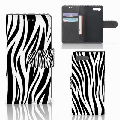 Sony Xperia X Compact Telefoonhoesje met Pasjes Zebra Sony Xperia X Compact Telefoonhoesje met Pasjes Zebra