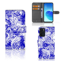 Telefoonhoesje met Naam OPPO Reno6 5G Angel Skull Blauw - thumbnail