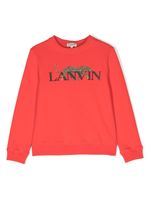 Lanvin Enfant sweat à imprimé léopard - Rouge