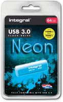 Integral Neon USB 3.0 stick, 64 GB, blauw