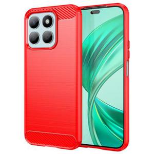 Honor X8b Geborsteld TPU Hoesje - Koolstofvezel - Rood