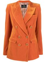 ETRO blazer en velours à boutonnière croisée - Orange