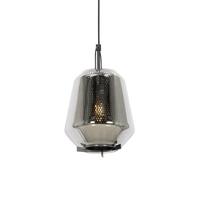 QAZQA Art deco hanglamp zwart met smoke glas 23 cm - Kevin - thumbnail