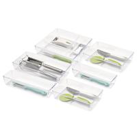 Lade organizer set voor kastje 60(b) x 45(d) cm - 6 stuks - transparant - kunststof - modulair