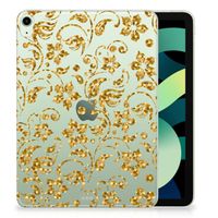 iPad Air (2020/2022) 10.9 inch Siliconen Hoesje Gouden Bloemen - thumbnail