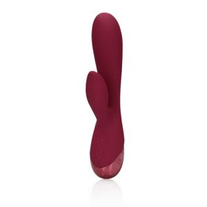 Loveline by Shots Smooth Silicone Rabbit Vibrator - Dark Cherry