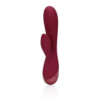 Loveline by Shots Smooth Silicone Rabbit Vibrator - Dark Cherry - thumbnail