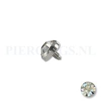 Dermal balletje 1.2 mm flat disc kristal 4 mm - thumbnail