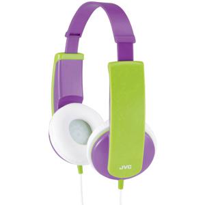 JVC HA-KD5-V-E On Ear koptelefoon Kinderen Kabel Lila, Groen Volumebegrenzing, Lichtgewicht