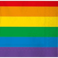 20x Gay pride thema servetten regenboog 33 x 33 cm