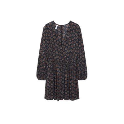 Mango A-lijn jurk met all over print zwart