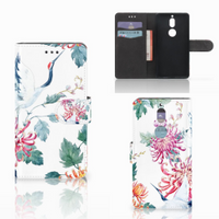 Nokia 7 Telefoonhoesje met Pasjes Bird Flowers - thumbnail