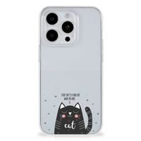 iPhone 15 Pro Telefoonhoesje met Naam Cat Good Day - thumbnail