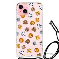 Doorzichtige Silicone Hoesje voor iPhone 15 Plus Dieren Emojis - thumbnail