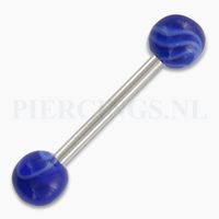 Tongpiercing acryl marmer blauw