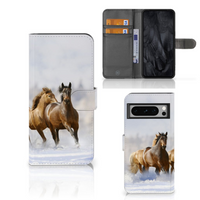 Google Pixel 8 Pro Telefoonhoesje met Pasjes Paarden - thumbnail