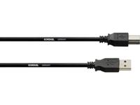 Cordial USB 2.0 Aansluitkabel [1x USB-A 2.0 stekker - 1x USB-B 2.0 stekker] 3.00 m Zwart