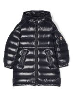 Moncler Enfant logo-patch hooded padded jacket - Bleu - thumbnail