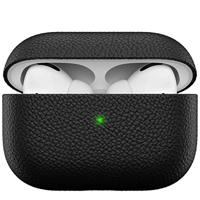 KeyBudz Artisan Leren beschermhoes voor Apple AirPods Pro Case, etui, leren tas echt leer, hoofdtelefoon oortelefoon accessoires, zwart