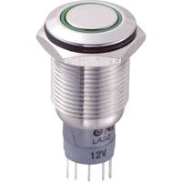 TRU COMPONENTS 701907 LAS2GQF-11E/G/12V/S/P Vandalismebestendige druktoets 250 V/AC 3 A 1x aan/(aan) Moment Groen 1 stuk(s)