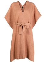 VOZ caftan Solid à taille nouée - Marron