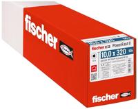 fischer 566350 WTP 10,0 x 320, krachtige schotelkop, binnensteropname en gedeeltelijke schroefdraad, voor constructieve houtbouw, 50 stuks PowerFast II houtschroef, zilver