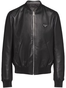 Prada veste bomber en cuir - Noir