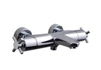 Wiesbaden Cross badthermostaat chroom