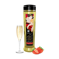 Shunga Erotic Massage Oil - Strawberry Sparkling Wine - 8 fl oz / 240 ml