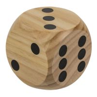 1x Houten dobbelstenen 6 x 6 cm