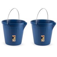 2x stuks blauwe schoonmaakemmer/huishoudemmer 12 liter 31 x 31 cm