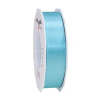 1x Luxe turquoise satijnen lint rollen 2,5 cm x 25 meter cadeaulint verpakkingsmateriaal - thumbnail