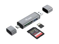 Equip 245460 geheugenkaartlezer USB 3.2 Gen 1 (3.1 Gen 1) Type-A/Type-C Grijs - thumbnail