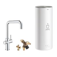 Grohe Red 3-in-1 kokend water kraan met U-uitloop en combi boiler chroom - thumbnail