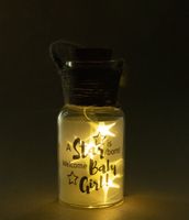 Glazen lichtgevende pot &apos;Baby girl&apos; - thumbnail