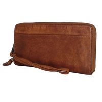 Bear Design Zip Around Portemonnee / Clutch Cow Lavato Cognac - thumbnail