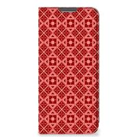 OPPO A96 | A76 Hoesje met Magneet Batik Rood - thumbnail